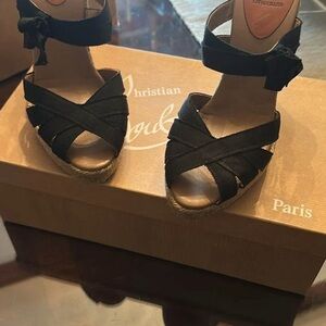 Christian Louboutin Black Espadrille Sandals